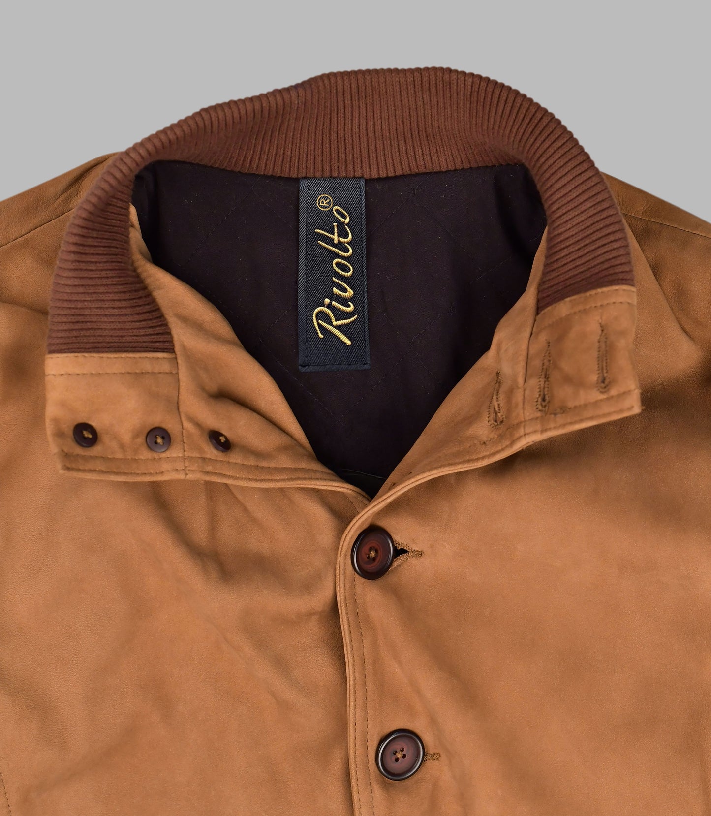 Brown Suede Bomber Jacket For Men