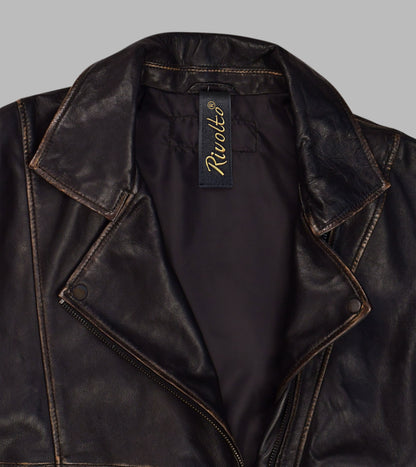 Mens Brown Distressed Leather Jacket