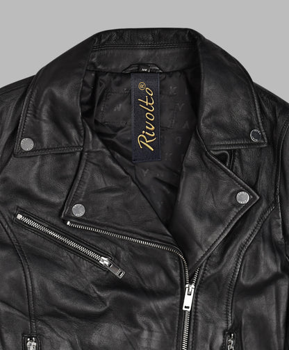 Black Leather Motorcycle Jacket For Men