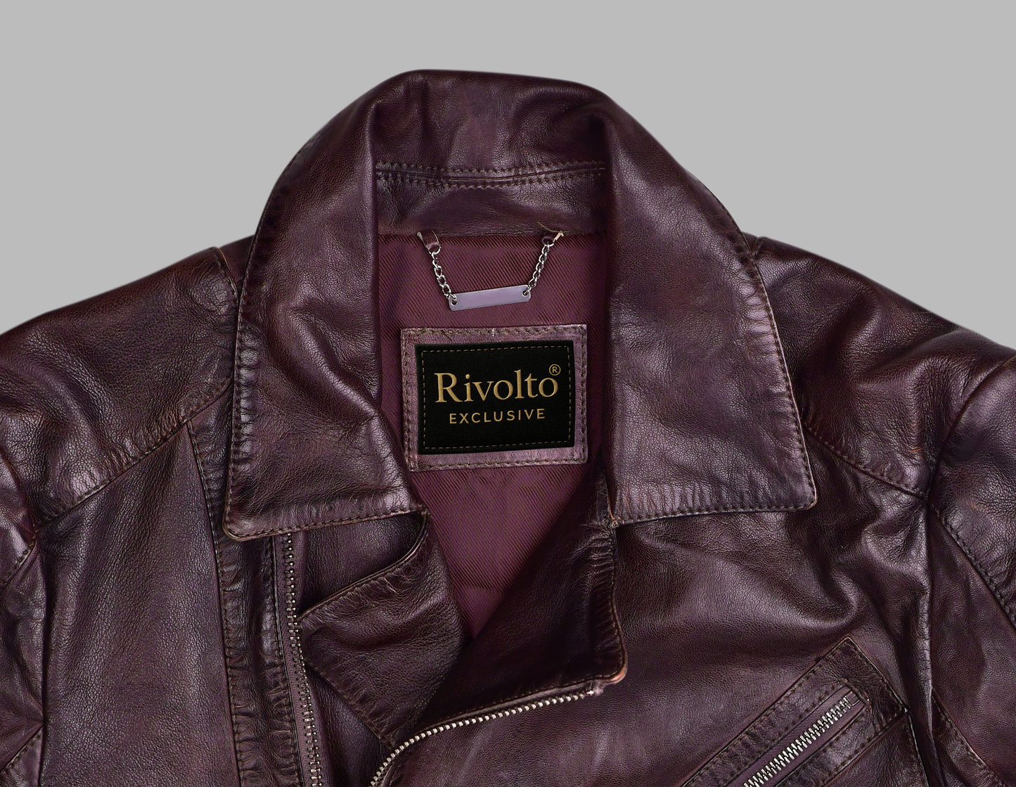 Distressed Burgundy Leather Jacket for Men