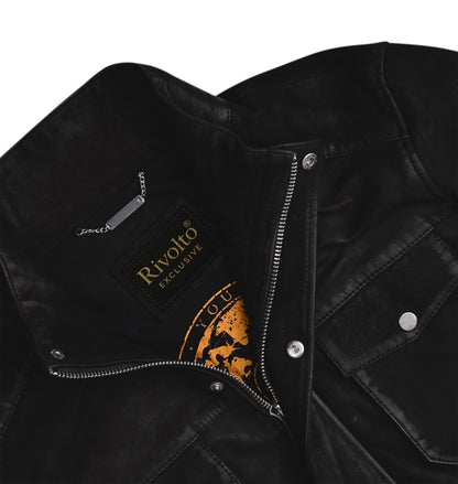 Mens Trucker Black Suede Leather Jacket