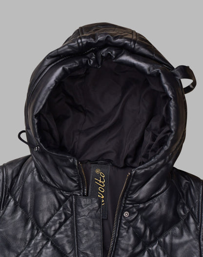 Long Black Leather Coats For Mens With Hood