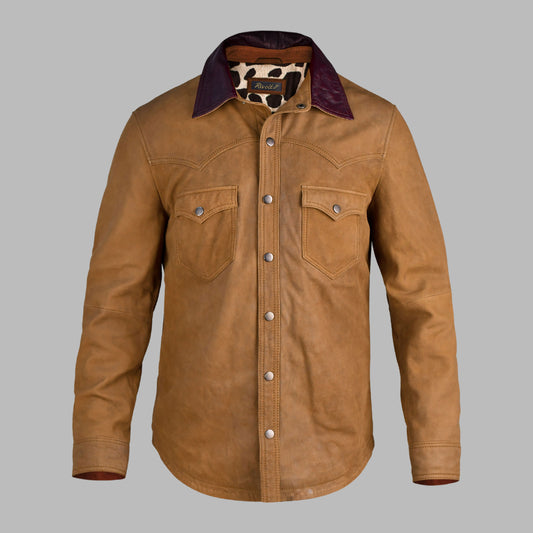 1960 Style Brown Vintage Leather Jacket Men