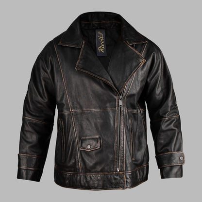Mens Brown Distressed Leather Jacket