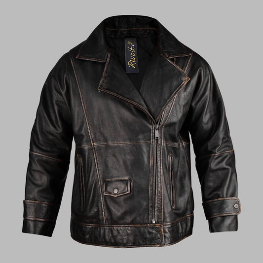 Mens Brown Distressed Leather Jacket