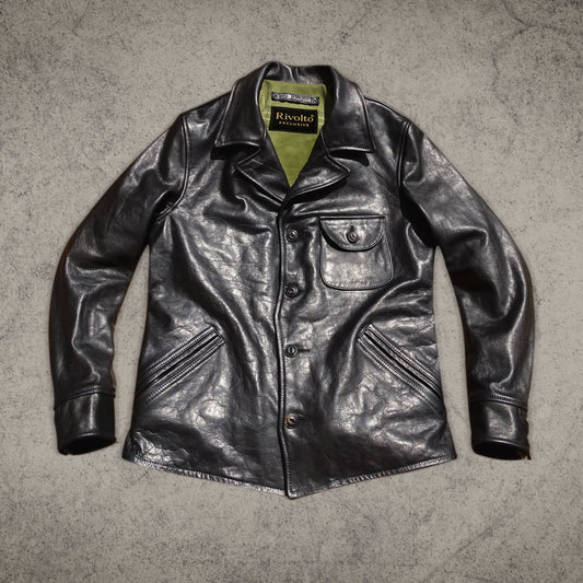 Black Leather Moto Jacket With Belt