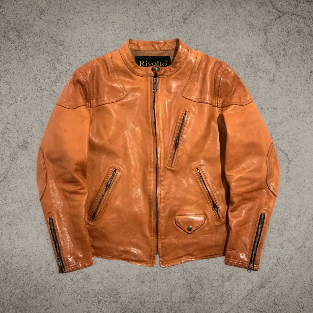 Japanese Vintage Brown Biker Leather Jacket