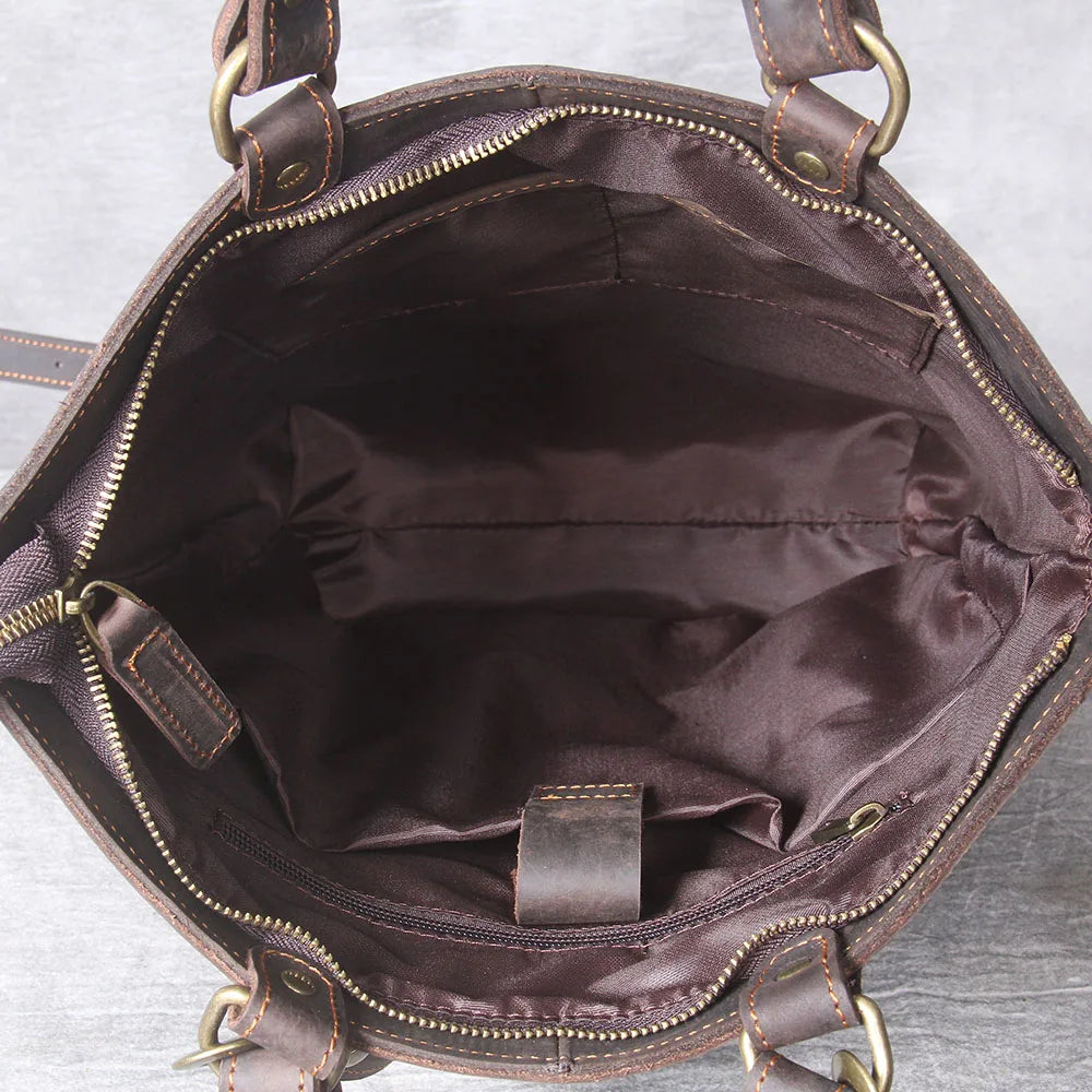 Unisex Leather Convertible Backpack and Shoulder Bag