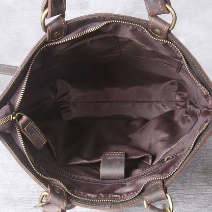 Unisex Leather Convertible Backpack and Shoulder Bag