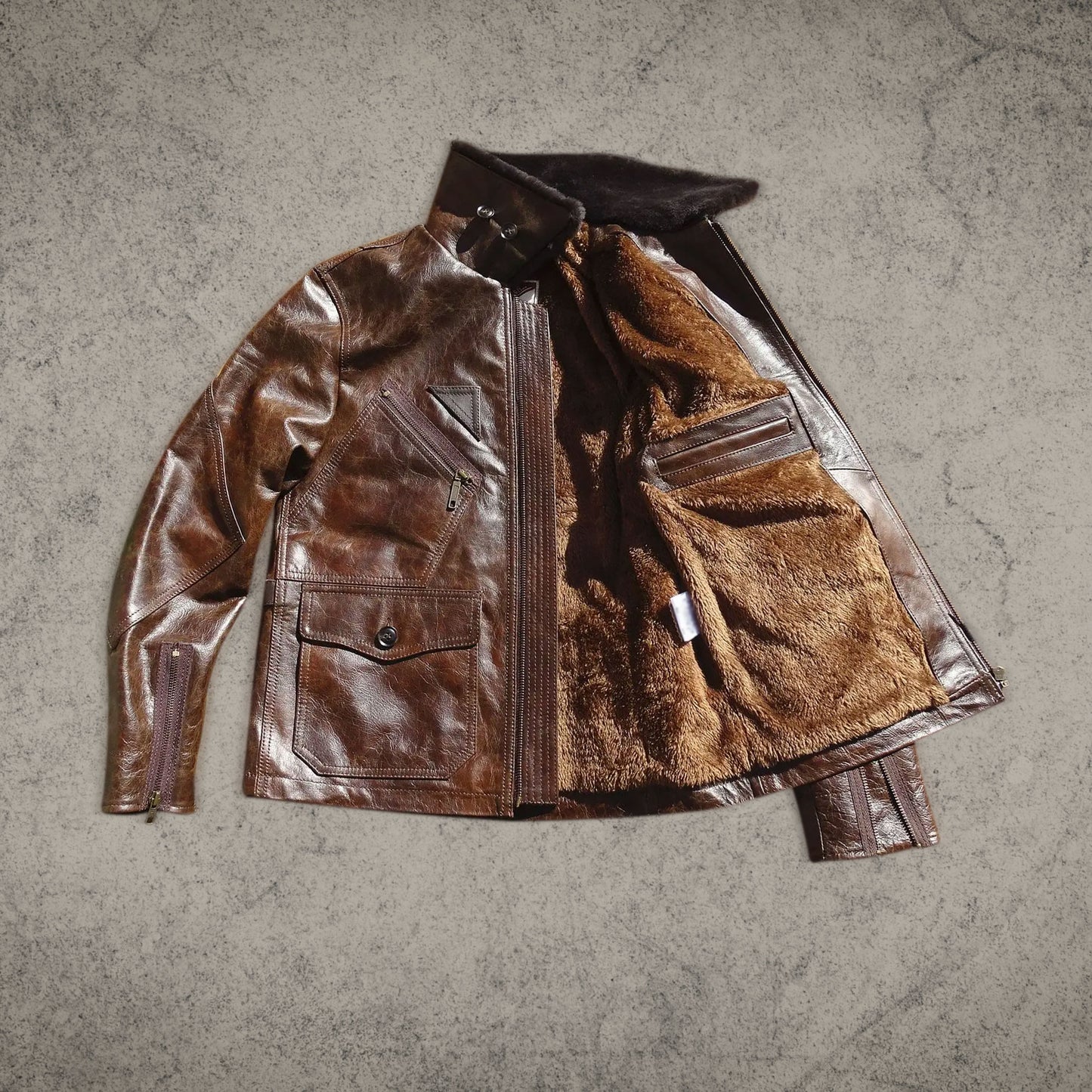 Brown Leather Aviator Jacket Mens