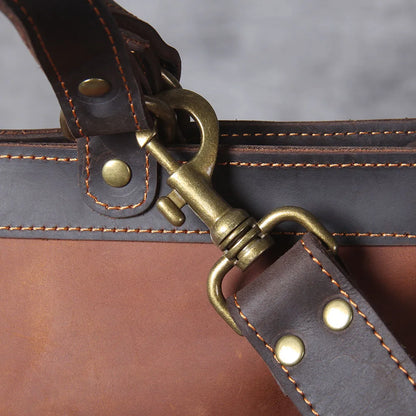 Unisex Leather Convertible Backpack and Shoulder Bag