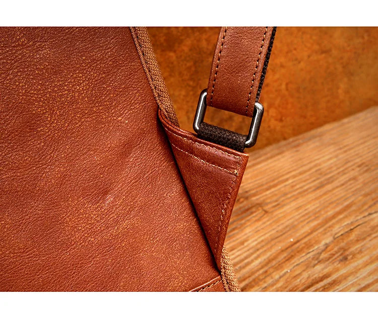 Mens Brown Leather Backpack For Work  Or School