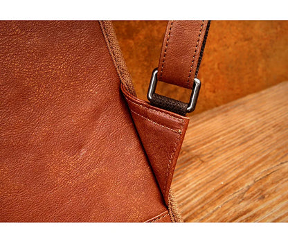 Mens Brown Leather Backpack For Work  Or School