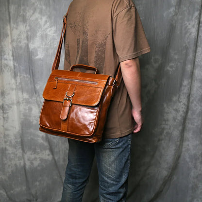 Top Layer Cowhide Large Capacity Business Commuting Bag