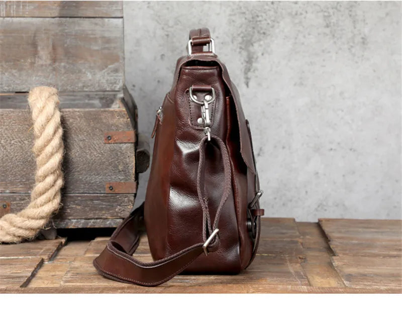 Ultra Soft Black Leather Laptop Bags For Men