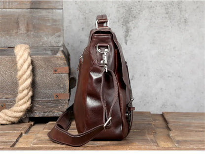 Ultra Soft Black Leather Laptop Bags For Men