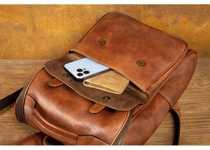 Vegetable Tanned Cowhide Luxury Leather Backpack