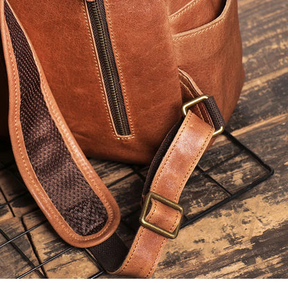Handmade Black Leather Backpack For woman