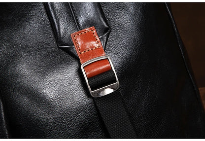 Large Capacity Business Leather Flap Backpack