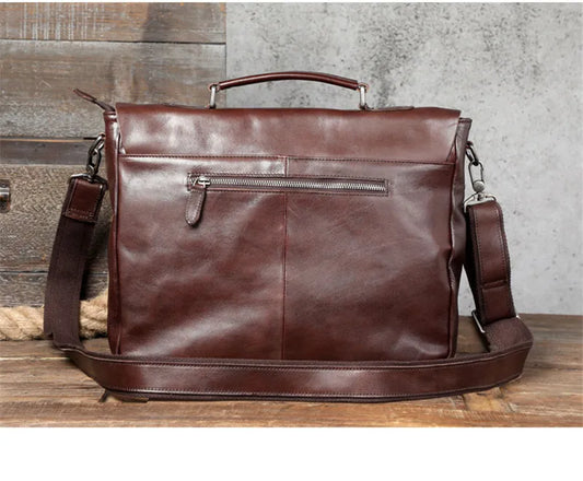 Ultra Soft Brown Leather Laptop Bags For Men
