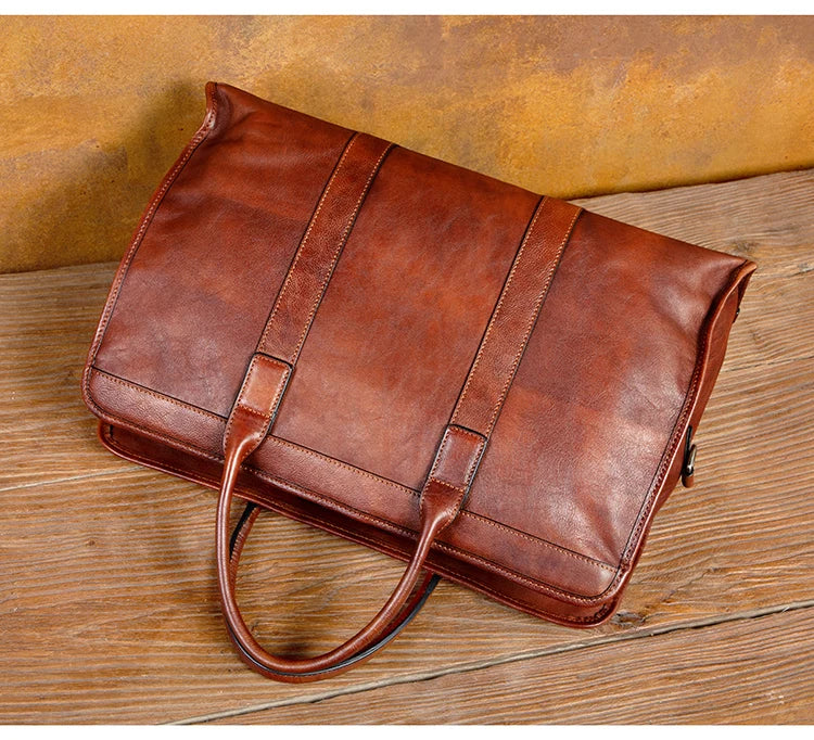 Vegetable Tanned  17-Inch Travel Business Bag