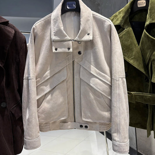 Suede Jacket Women Real Leather Jacket