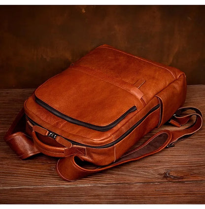 Brown Handmade Leather Backpack - Laptop Backpack