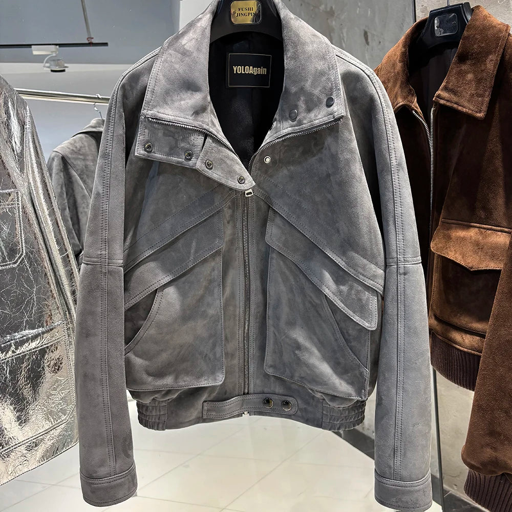 Suede Jacket Women Real Leather Jacket