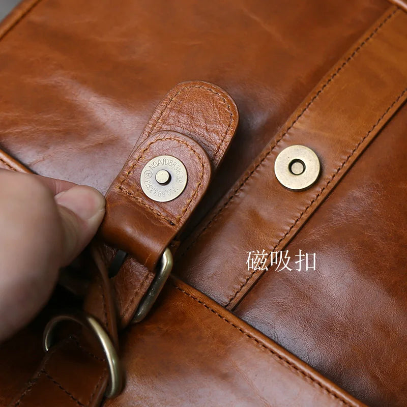 Top Layer Cowhide Large Capacity Business Commuting Bag