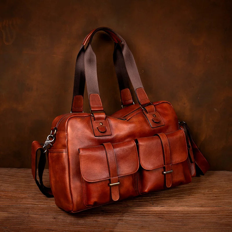 Large Capacity Leather Business Travel Bag