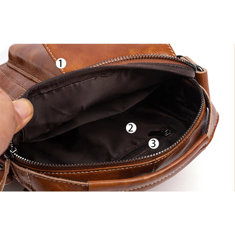 Luxury Leather Crossbody Bag For Man - Everyday Carry
