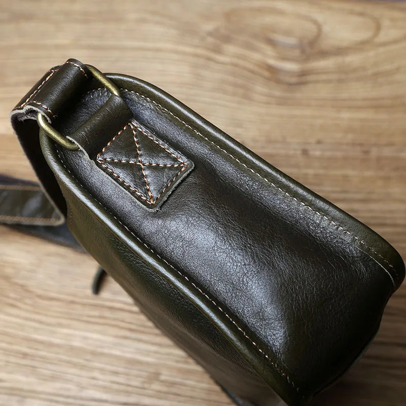 Top Layer Cowhide Unisex Leather Crossbody Bag