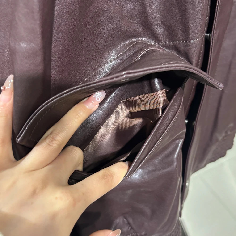 Oversized Brown Bomber Jacket For Women