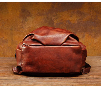 Brown Leather Backpack Mens - Large Capicity Bag