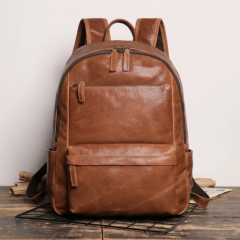 Handmade Black Leather Backpack For woman