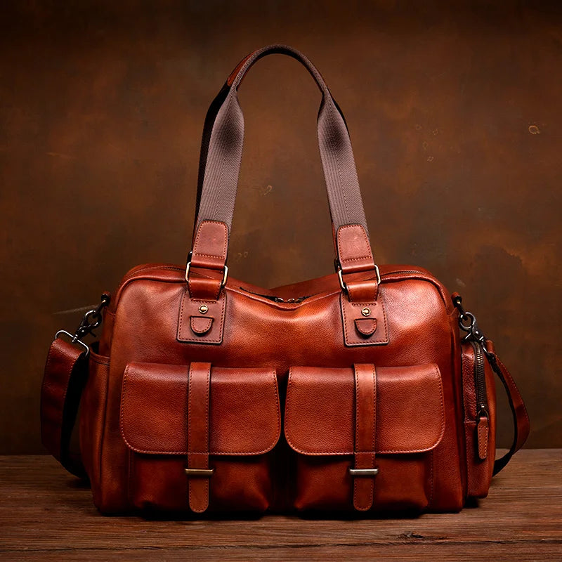 Large Capacity Leather Business Travel Bag
