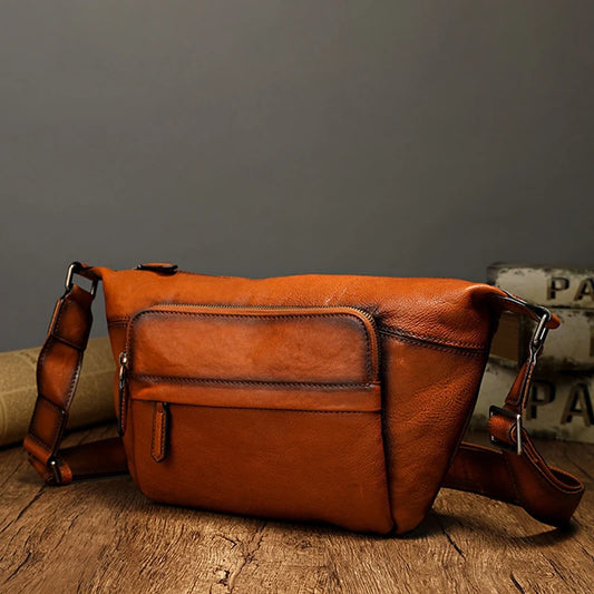 Stylish Women Leather Crossbody Bag - Compact Satchel