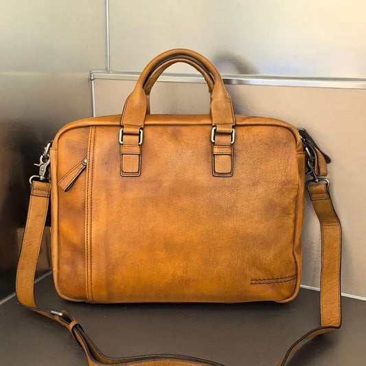 Prime Mens Leather Laptop Shoulder Bag