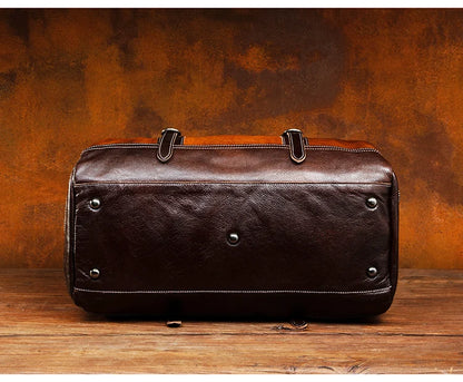 Top Layer Mens Vintage Leather Duffle Bag