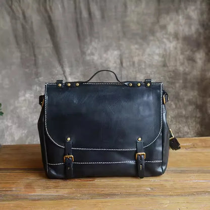 Unisex Soft Brown Leather Messanger Bag