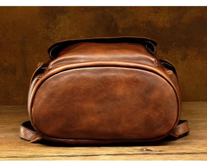 Top Layer Cowhide Unisex Black Luxury Work Backpack