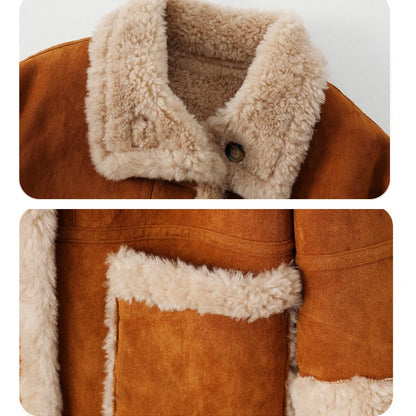 Tan Brown Genuine Leather Jacket With Faux Fur