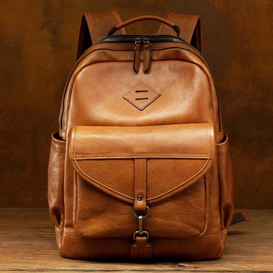Unisex Buttery Soft Leather Backpacks - Large Capicity Bag