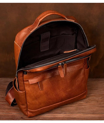 Brown Handmade Leather Backpack - Laptop Backpack