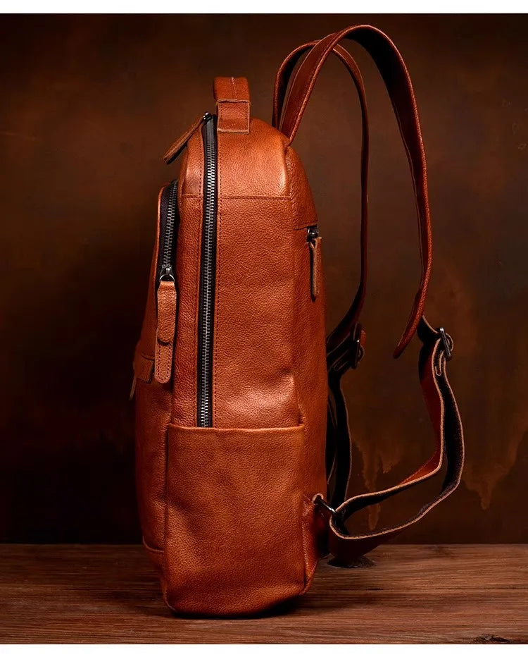 Brown Handmade Leather Backpack - Laptop Backpack