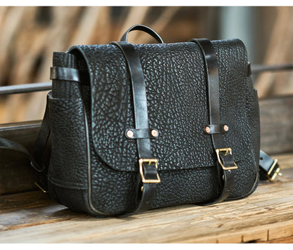 Unisex Leather Messenger Bag For Laptop