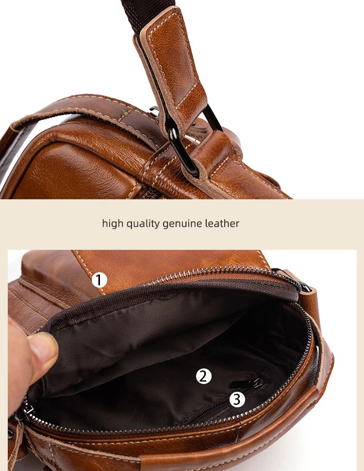 Luxury Leather Crossbody Bag For Man - Everyday Carry