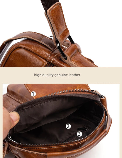 Luxury Leather Crossbody Bag For Man - Everyday Carry