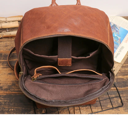 Handmade Black Leather Backpack For woman