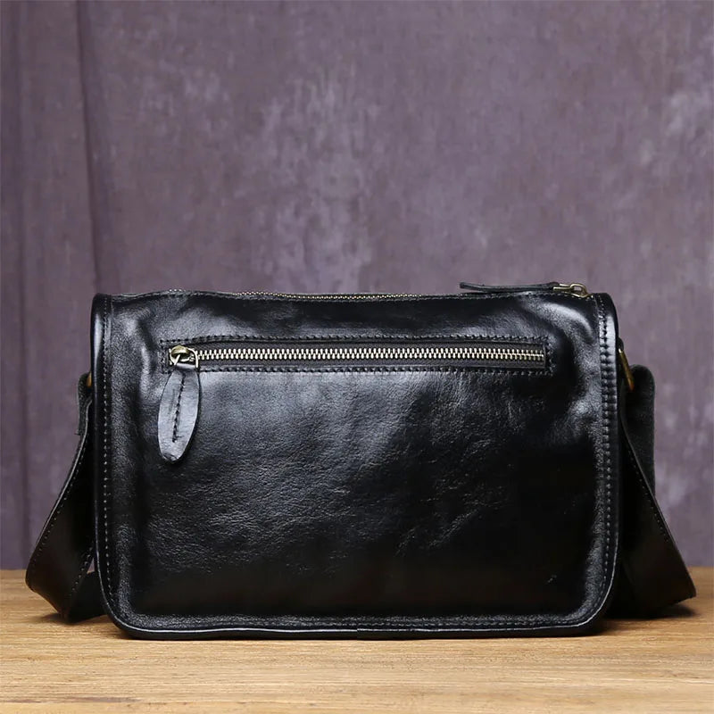 Top Layer Cowhide Unisex Leather Crossbody Bag